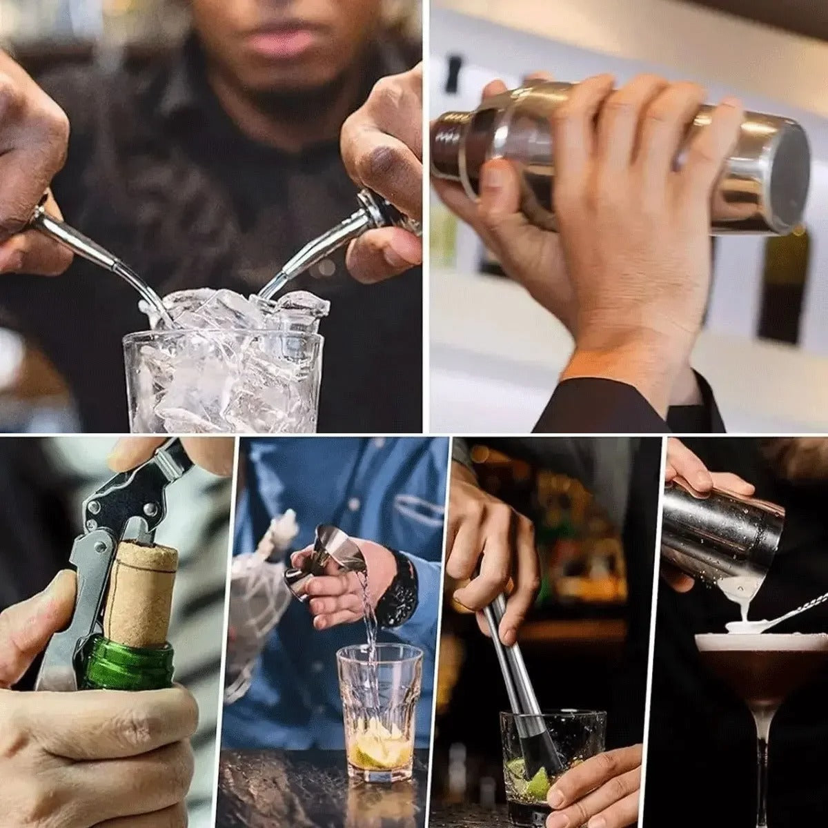 Set Coctelero Profesional (13 Piezas) con Base de Bambú: El Secreto para Ser el Mejor Anfitrión en Casa