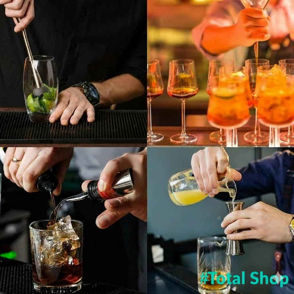 Set Coctelero Profesional (13 Piezas) con Base de Bambú: El Secreto para Ser el Mejor Anfitrión en Casa