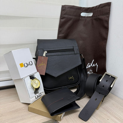 ✨COMBO VÉLEZ PREMIUM  5 PIEZAS EXCLUSIVAS✨ Bolso + Cartera + Correa💥 Y de REGALO Reloj Q&Q